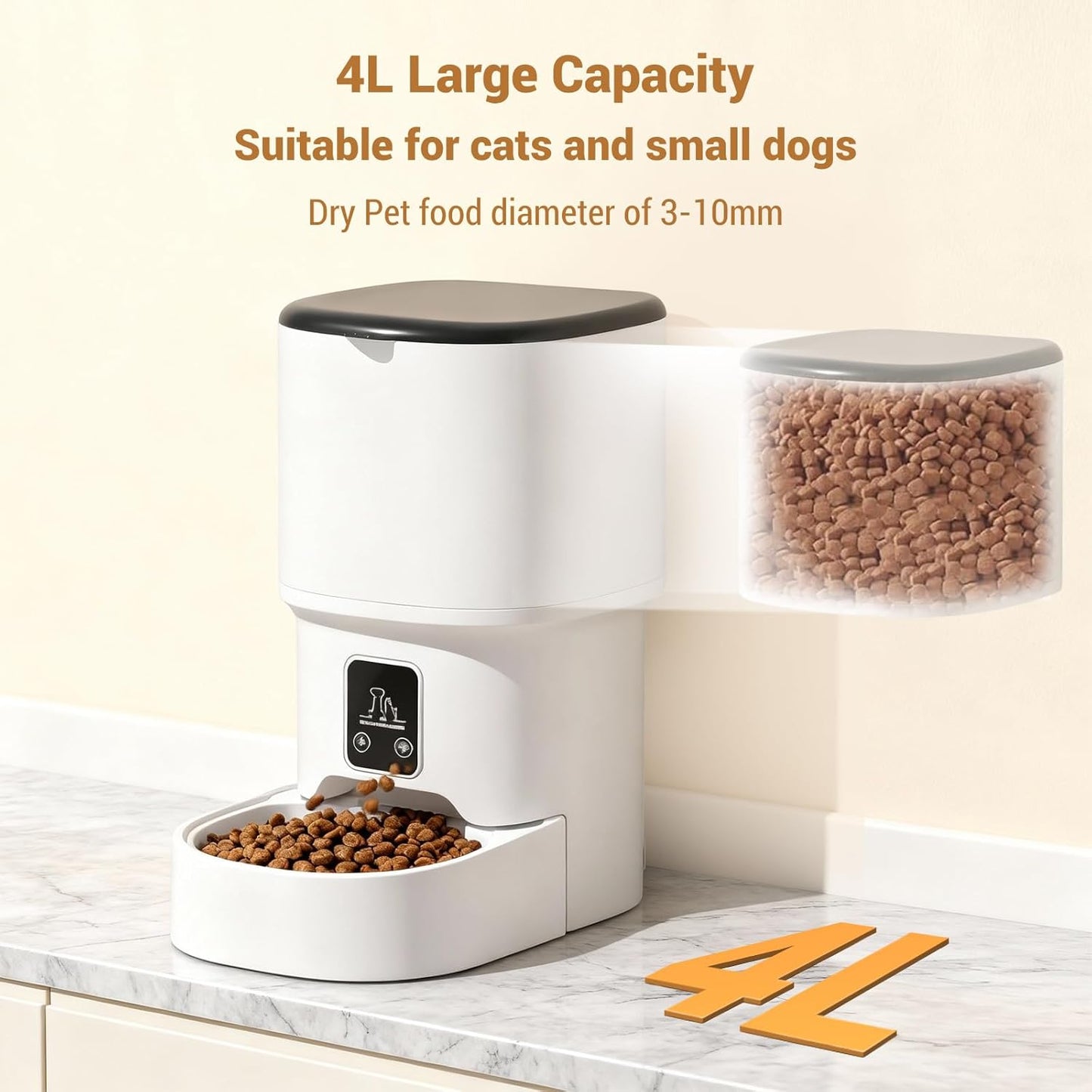 Automatic Pet Feeder 4L with Wi-Fi & Timer | Petbuds