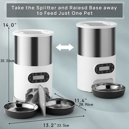 SmartFeed 4.5L WiFi Automatic Pet Feeder | App-Controlled with Dual Bowls for Multiple Pets