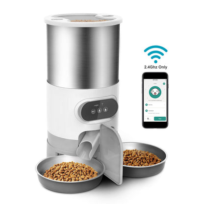 SmartFeed 4.5L WiFi Automatic Pet Feeder | App-Controlled with Dual Bowls for Multiple Pets