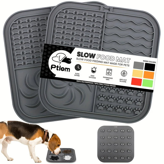 Silicone Mat For Licking And Snacking With A Slow Feeder And Suction Cup.