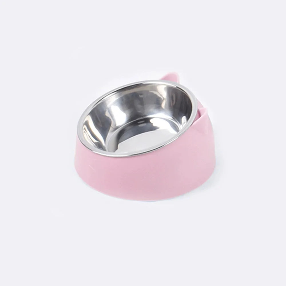 Custom Cat Dog Bowl 15 Degrees Raised Non Slip Puppy Steel