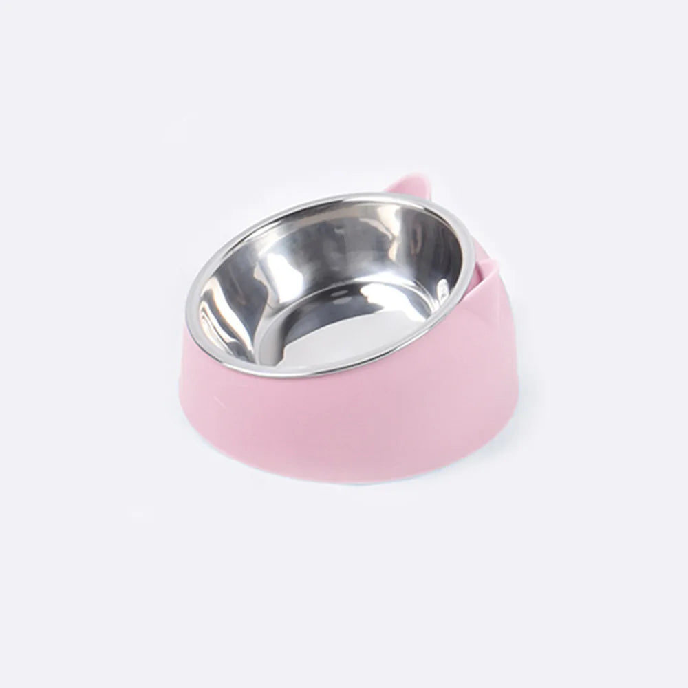 Custom Cat Dog Bowl 15 Degrees Raised Non Slip Puppy Steel